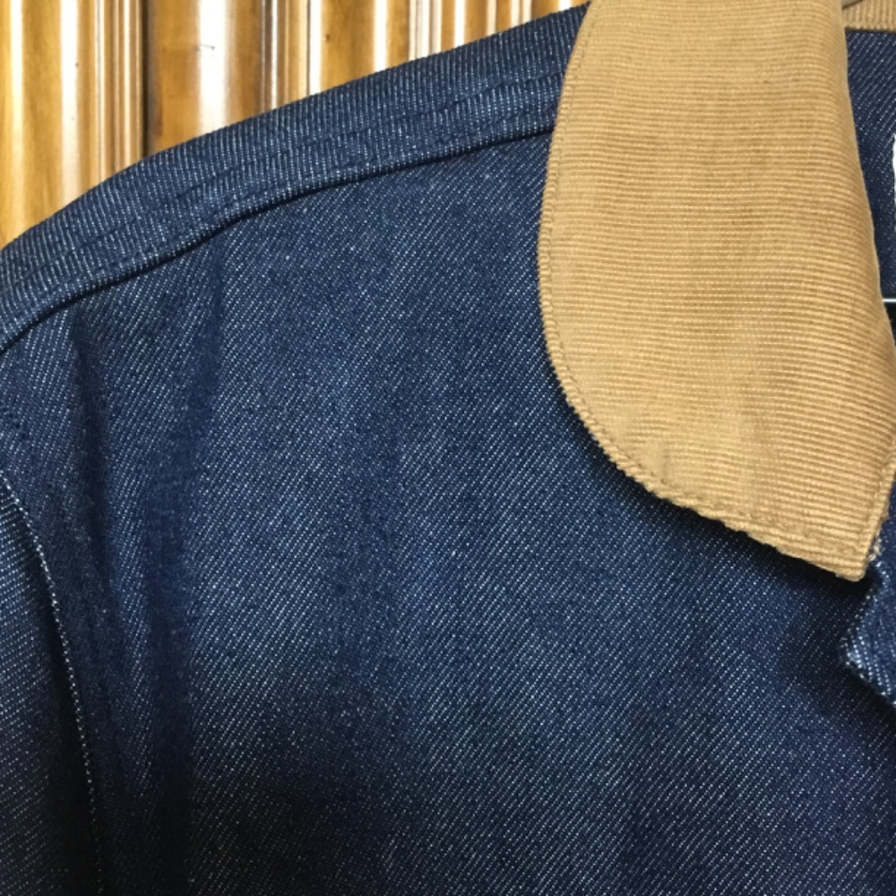 Iron & Resin Navy Blue Field Jacket with Tan Collar - Picture 7 of 16